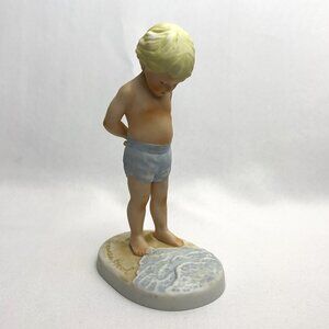 Frances Hook Vintage Figurine 1980 “The Sea and Me” Porcelain Boy Beach Scene